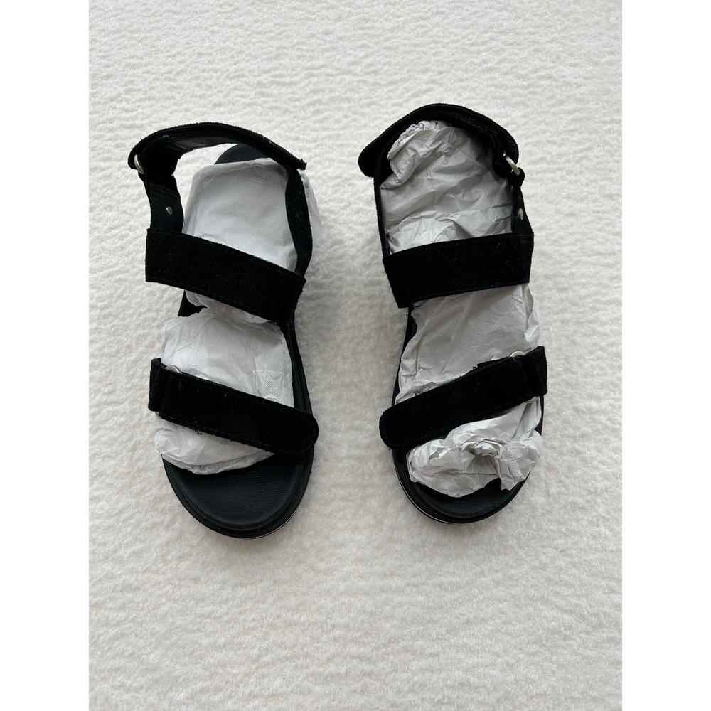 Roxy Himari Black Leather Platform Sandals Womens 9 ARJL200807 Sporty‎ Strappy